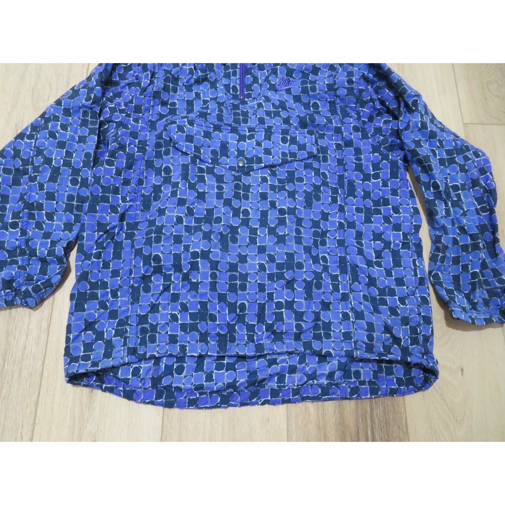 Vintage 90s Nike 1/4 Zip Mens Small Windbreaker Warmup Jacket Purple Hip Hop - Picture 3 of 11